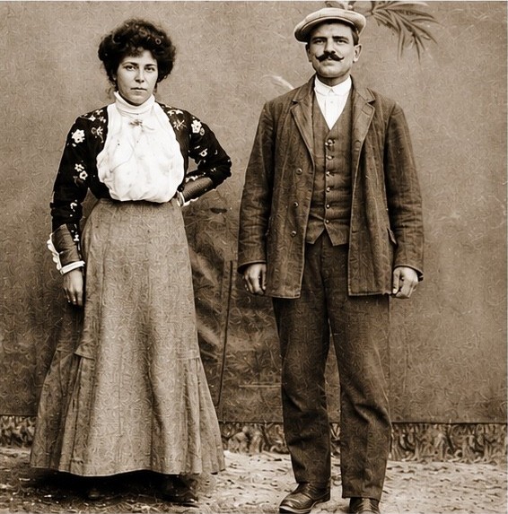 Archive portrait of Fovore Fadda with his wife Rosalia Manca